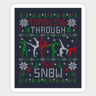 Tumbling Gymnastics Ugly Christmas Sweater Party Shirt Magnet